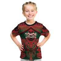 Aotearoa Iwi Tuhoe Personalised Kid T Shirt Maori Kowhaiwhai Pattern