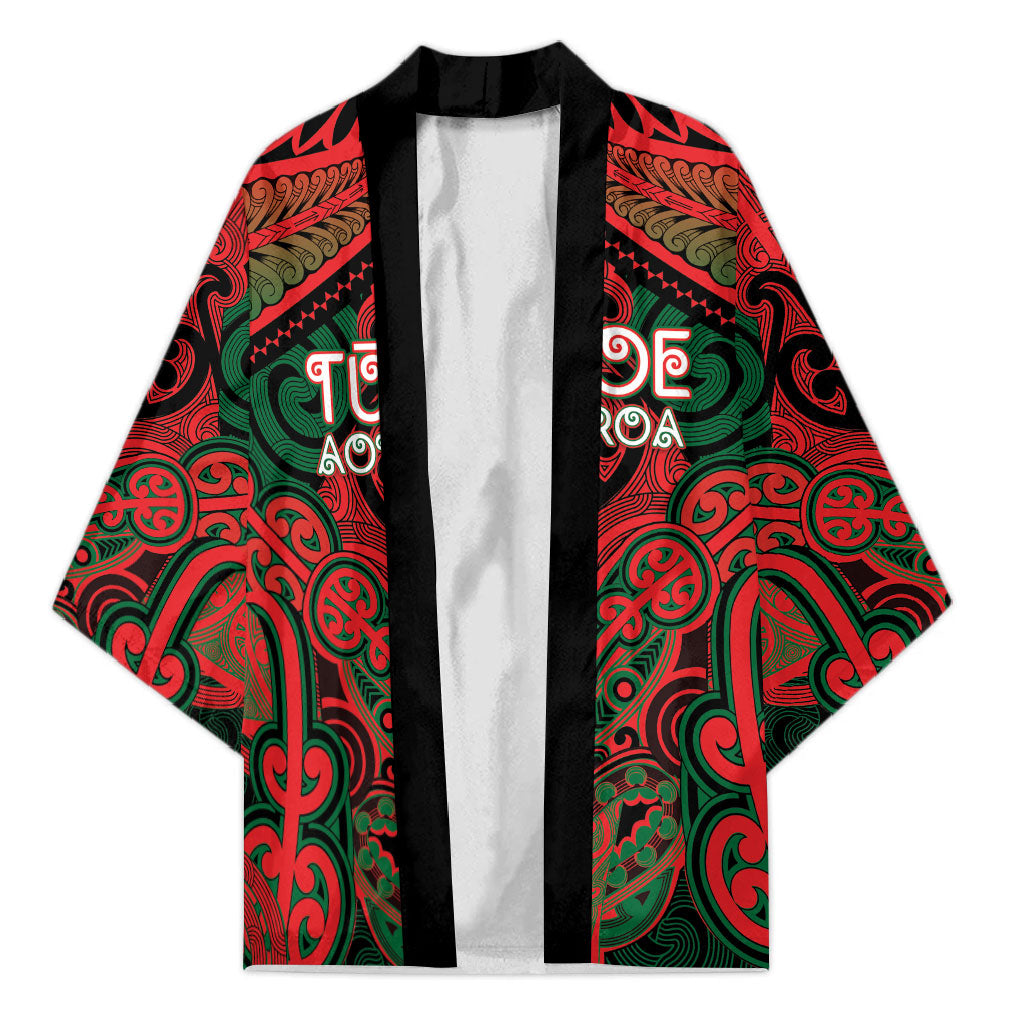 Aotearoa Iwi Tuhoe Personalised Kimono Maori Kowhaiwhai Pattern
