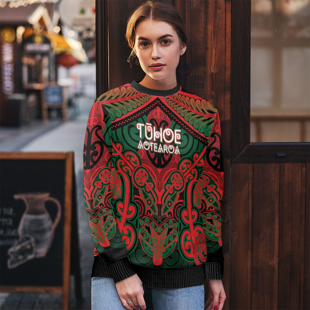 Aotearoa Iwi Tuhoe Personalised Ugly Christmas Sweater Maori Kowhaiwhai Pattern