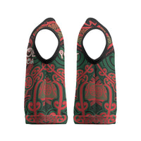 Aotearoa Iwi Tuhoe Personalised Christmas Knitted V-Neck Vest Maori Kowhaiwhai Pattern