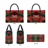 Aotearoa Iwi Tuhoe Leather Bag Maori Kowhaiwhai Pattern