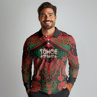Aotearoa Iwi Tuhoe Personalised Long Sleeve Polo Shirt Maori Kowhaiwhai Pattern