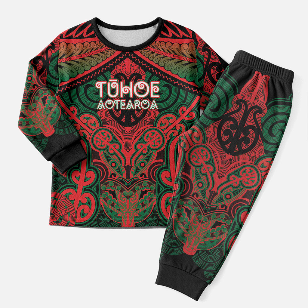 Aotearoa Iwi Tuhoe Personalised Christmas Pajama Set Maori Kowhaiwhai Pattern