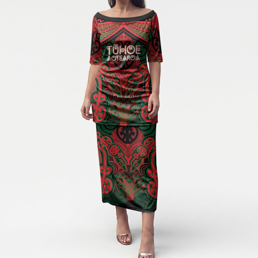 Aotearoa Iwi Tuhoe Personalised Puletasi Maori Kowhaiwhai Pattern