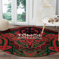 Aotearoa Iwi Tuhoe Round Carpet Maori Kowhaiwhai Pattern
