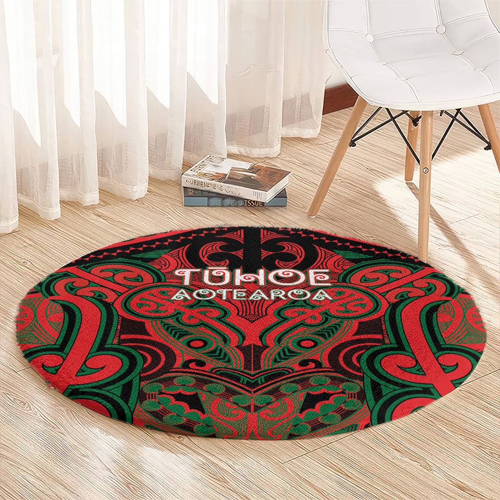 Aotearoa Iwi Tuhoe Round Carpet Maori Kowhaiwhai Pattern