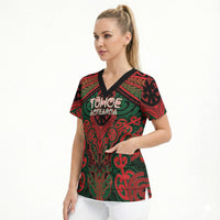 Aotearoa Iwi Tuhoe Personalised Scrub Top Maori Kowhaiwhai Pattern