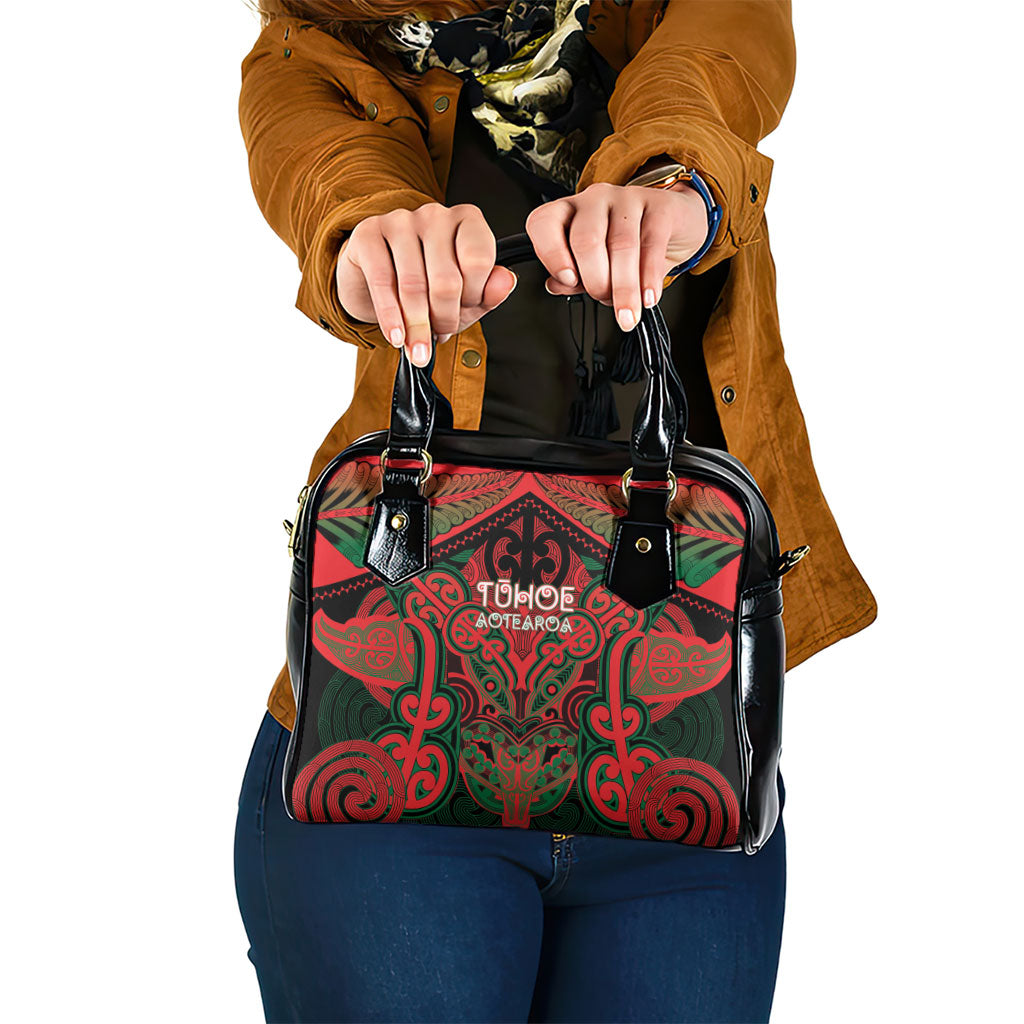 Aotearoa Iwi Tuhoe Shoulder Handbag Maori Kowhaiwhai Pattern LT19 One Size Red - Polynesian Pride