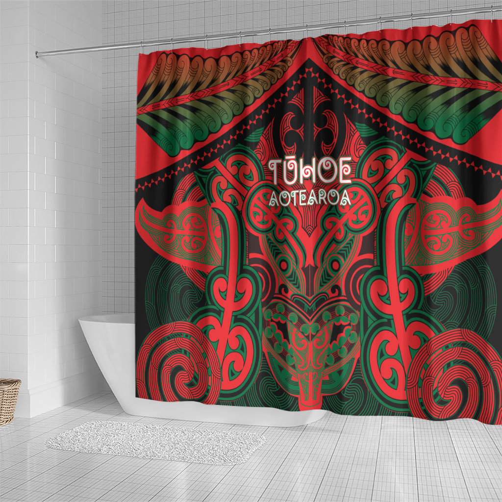 Aotearoa Iwi Tuhoe Shower Curtain Maori Kowhaiwhai Pattern