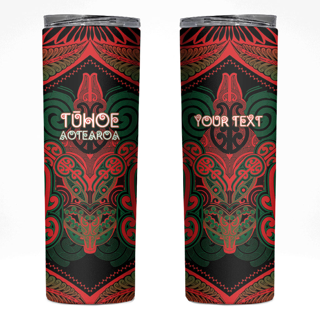Aotearoa Iwi Tuhoe Personalised Skinny Tumbler Maori Kowhaiwhai Pattern