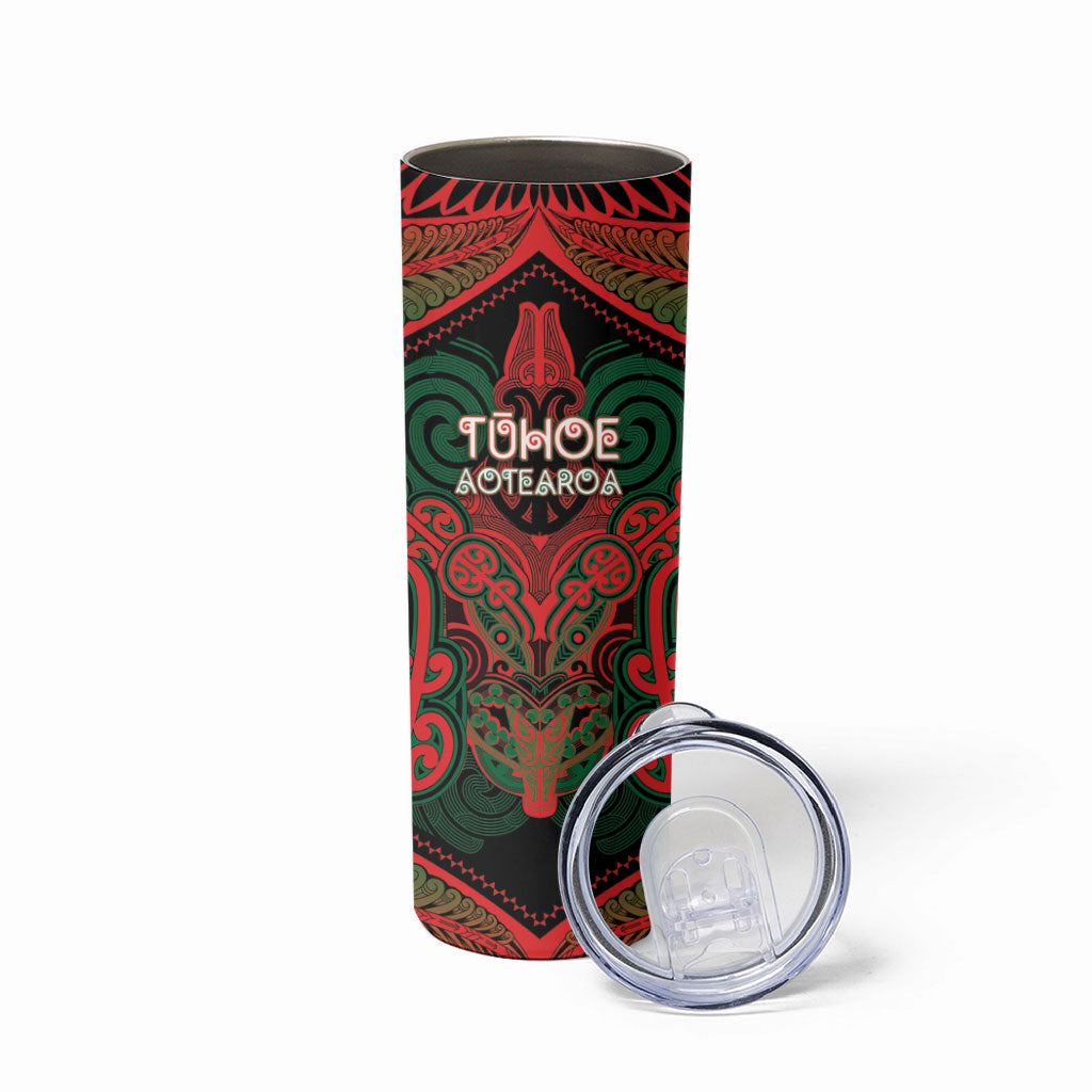 Aotearoa Iwi Tuhoe Personalised Skinny Tumbler Maori Kowhaiwhai Pattern