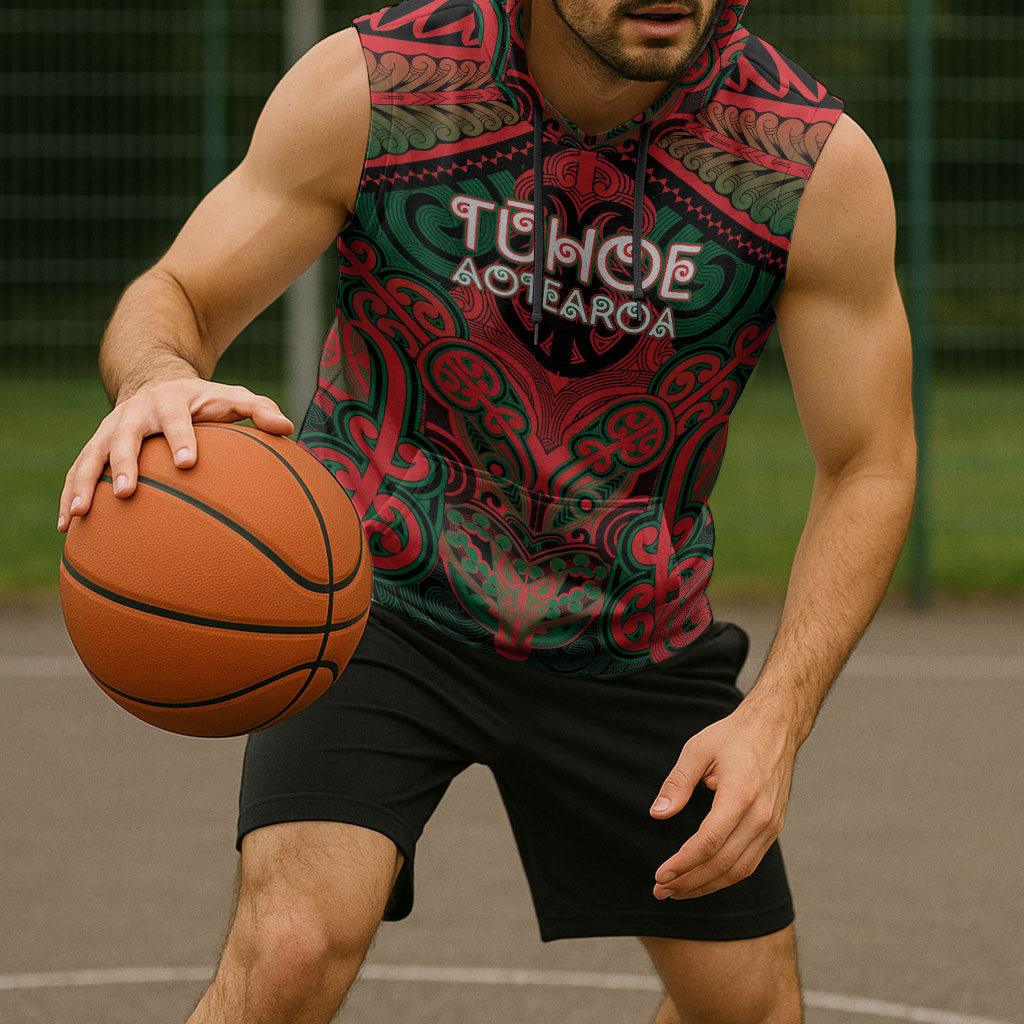 Aotearoa Iwi Tuhoe Personalised Sleeveless Hoodie Maori Kowhaiwhai Pattern