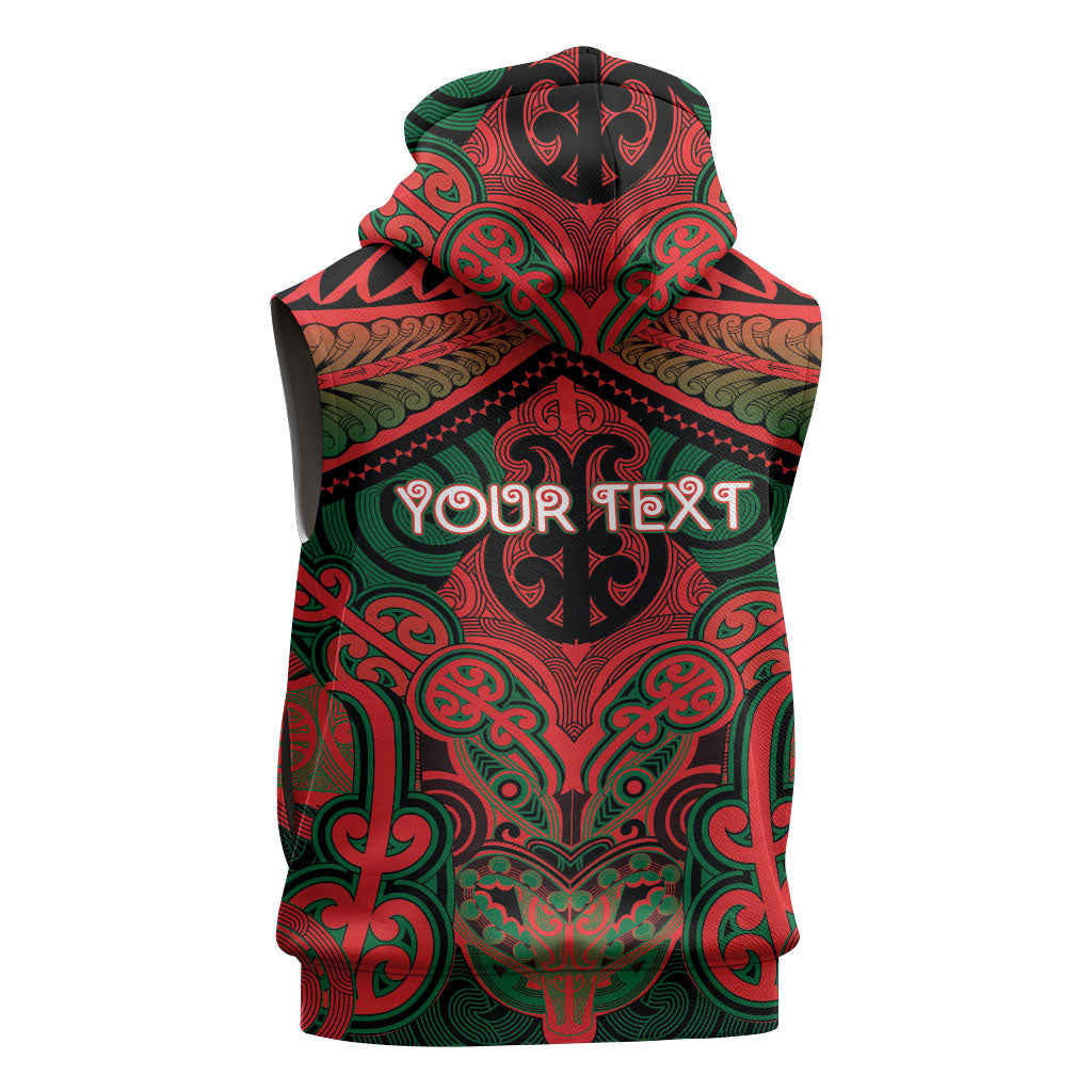 Aotearoa Iwi Tuhoe Personalised Sleeveless Zip Hoodie Maori Kowhaiwhai Pattern