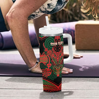 Aotearoa Iwi Tuhoe Personalised Tumbler With Handle Maori Kowhaiwhai Pattern
