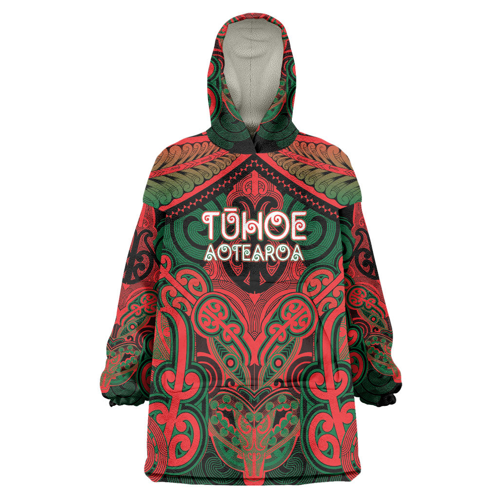 Aotearoa Iwi Tuhoe Personalised Wearable Blanket Hoodie Maori Kowhaiwhai Pattern