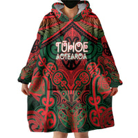 Aotearoa Iwi Tuhoe Personalised Wearable Blanket Hoodie Maori Kowhaiwhai Pattern
