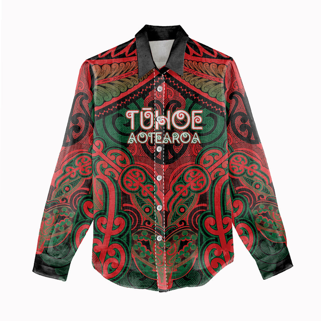 Aotearoa Iwi Tuhoe Personalised Women Casual Shirt Maori Kowhaiwhai Pattern