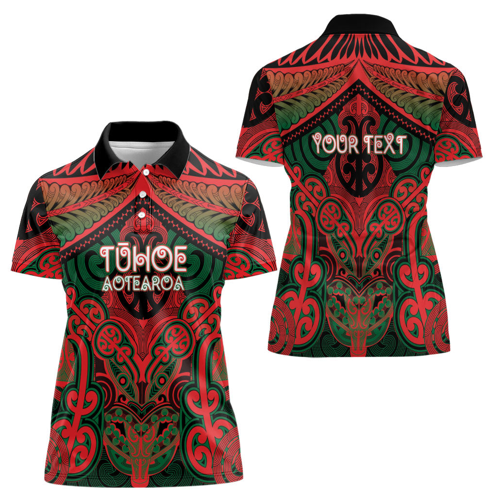 Aotearoa Iwi Tuhoe Personalised Women Polo Shirt Maori Kowhaiwhai Pattern