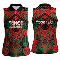 Aotearoa Iwi Tuhoe Personalised Women Sleeveless Polo Shirt Maori Kowhaiwhai Pattern