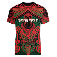 Aotearoa Iwi Tuhoe Personalised Women V-Neck T-Shirt Maori Kowhaiwhai Pattern
