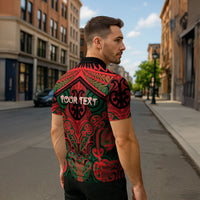Aotearoa Iwi Tuhoe Personalised Zipper Polo Shirt Maori Kowhaiwhai Pattern