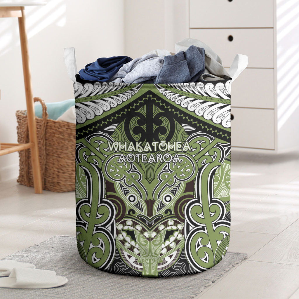 Aotearoa Iwi Whakatohea Laundry Basket Maori Kowhaiwhai Pattern