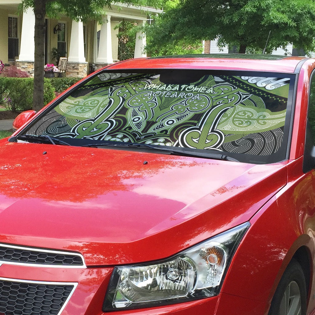 Aotearoa Iwi Whakatohea Auto Sun Shade Maori Kowhaiwhai Pattern