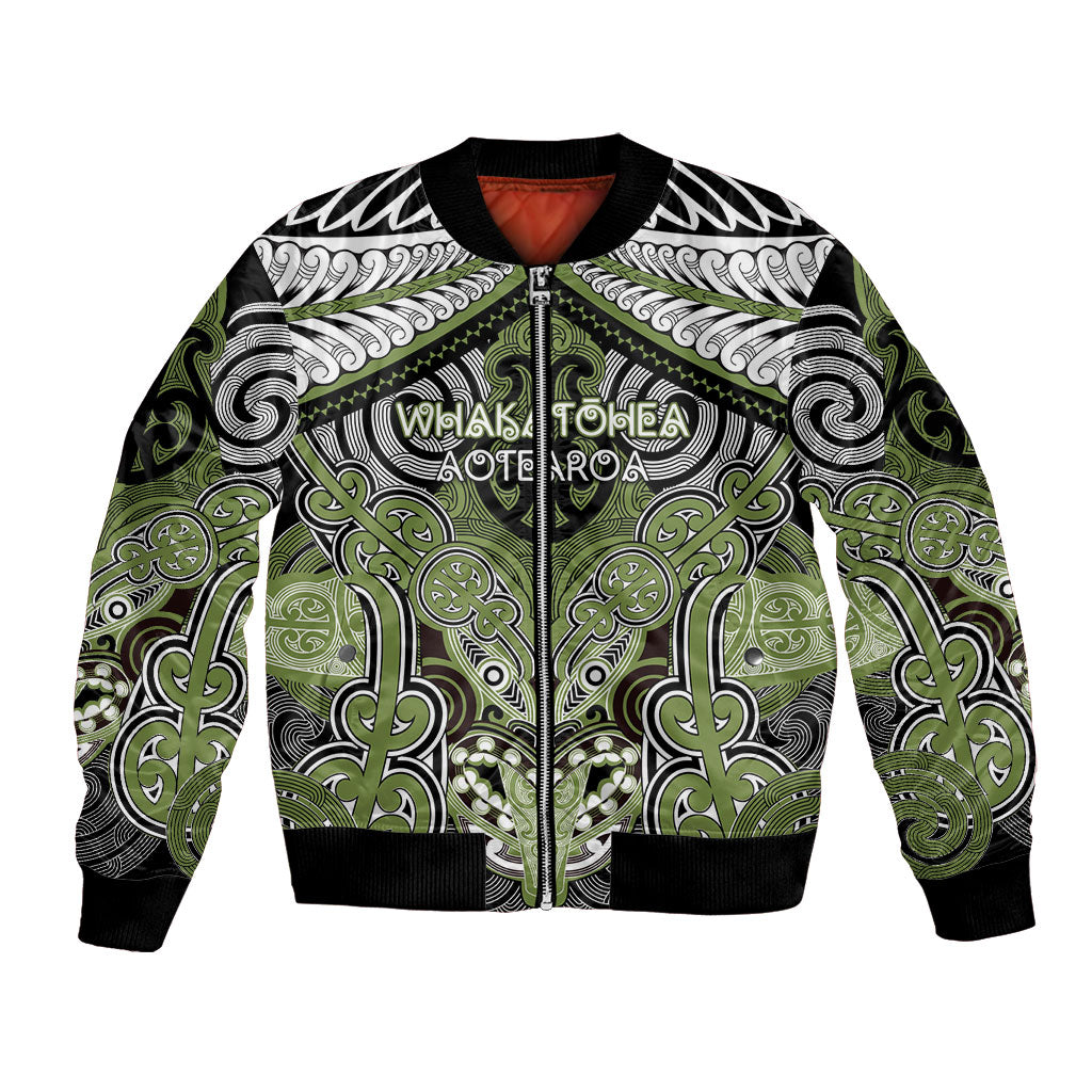 Aotearoa Iwi Whakatohea Personalised Bomber Jacket Maori Kowhaiwhai Pattern