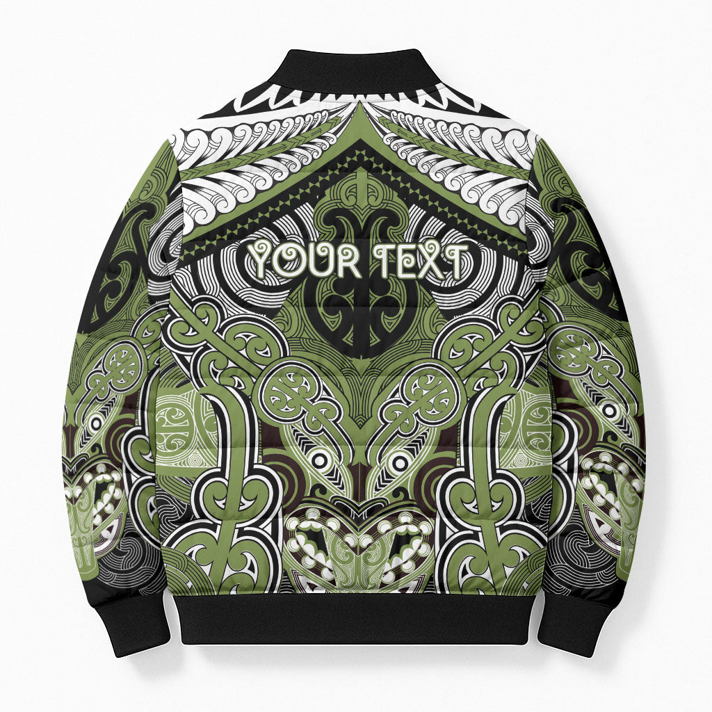 Aotearoa Iwi Whakatohea Personalised Bomber Puffer Jacket Maori Kowhaiwhai Pattern