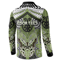 Aotearoa Iwi Whakatohea Personalised Button Sweatshirt Maori Kowhaiwhai Pattern