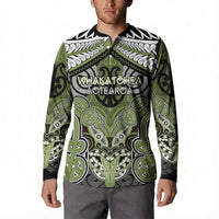 Aotearoa Iwi Whakatohea Personalised Button Sweatshirt Maori Kowhaiwhai Pattern