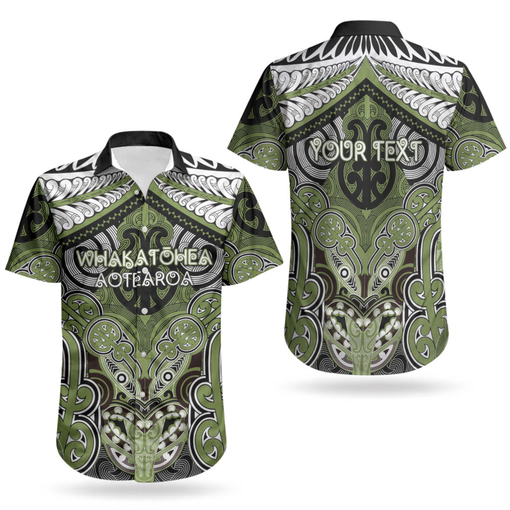 Aotearoa Iwi Whakatohea Personalised Couples Matching Puletasi and Hawaiian Shirt Maori Kowhaiwhai Pattern
