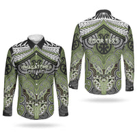 Aotearoa Iwi Whakatohea Personalised Couples Matching Short Sleeve Bodycon Dress and Long Sleeve Button Shirt Maori Kowhaiwhai Pattern