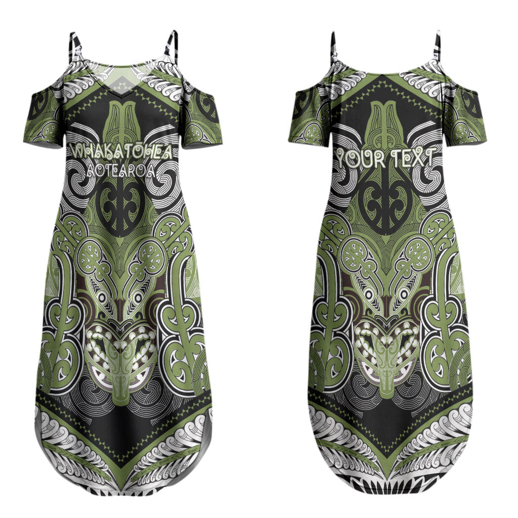 Aotearoa Iwi Whakatohea Personalised Couples Matching Summer Maxi Dress and Long Sleeve Button Shirt Maori Kowhaiwhai Pattern