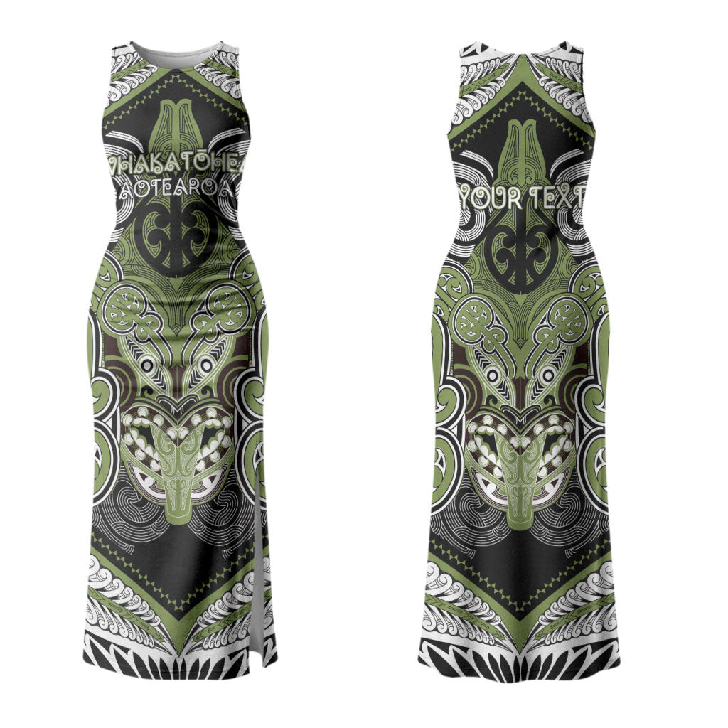 Aotearoa Iwi Whakatohea Personalised Couples Matching Tank Maxi Dress and Long Sleeve Button Shirt Maori Kowhaiwhai Pattern
