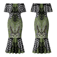 Aotearoa Iwi Whakatohea Personalised Family Matching Mermaid Dress and Hawaiian Shirt Maori Kowhaiwhai Pattern