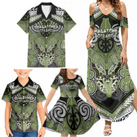Aotearoa Iwi Whakatohea Personalised Family Matching Summer Maxi Dress and Hawaiian Shirt Maori Kowhaiwhai Pattern