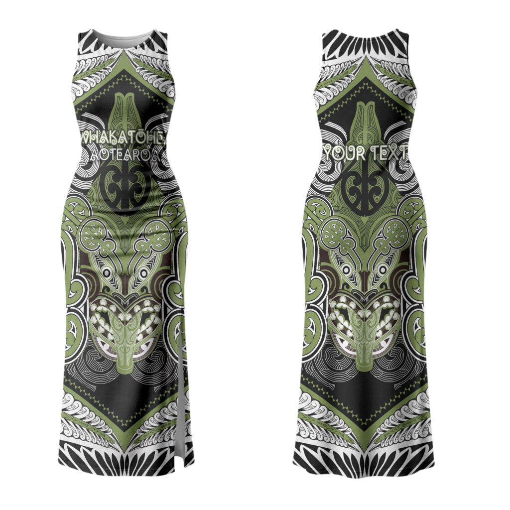 Aotearoa Iwi Whakatohea Personalised Family Matching Tank Maxi Dress and Hawaiian Shirt Maori Kowhaiwhai Pattern