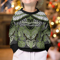 Aotearoa Iwi Whakatohea Personalised Kid Ugly Christmas Sweater Maori Kowhaiwhai Pattern