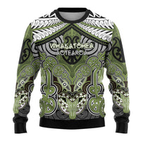 Aotearoa Iwi Whakatohea Personalised Ugly Christmas Sweater Maori Kowhaiwhai Pattern