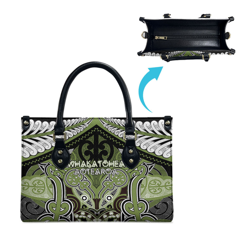 Aotearoa Iwi Whakatohea Leather Bag Maori Kowhaiwhai Pattern