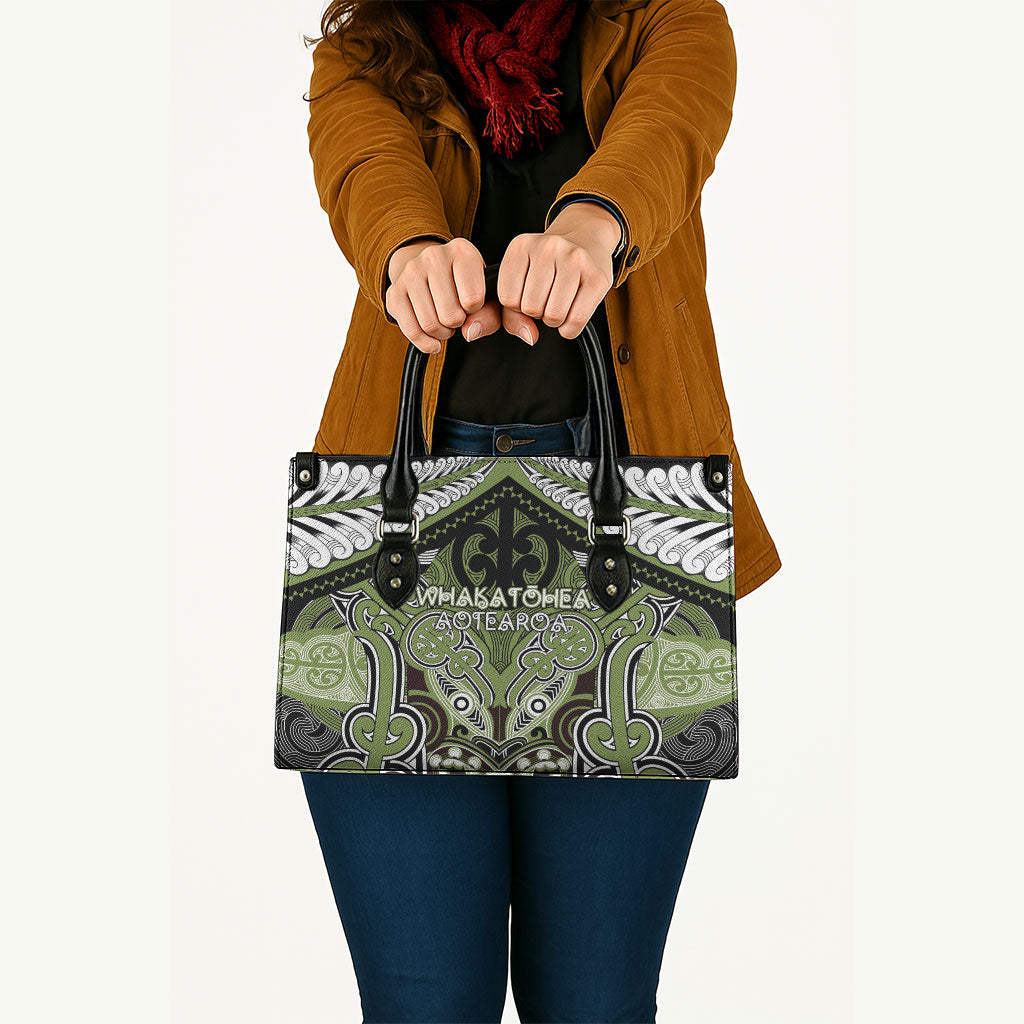 Aotearoa Iwi Whakatohea Leather Bag Maori Kowhaiwhai Pattern