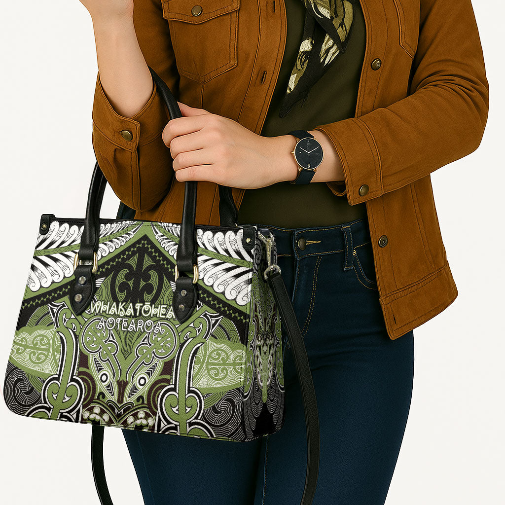 Aotearoa Iwi Whakatohea Leather Bag Maori Kowhaiwhai Pattern