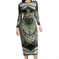 Aotearoa Iwi Whakatohea Personalised Long Sleeve Bodycon Dress Maori Kowhaiwhai Pattern