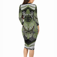 Aotearoa Iwi Whakatohea Personalised Long Sleeve Bodycon Dress Maori Kowhaiwhai Pattern