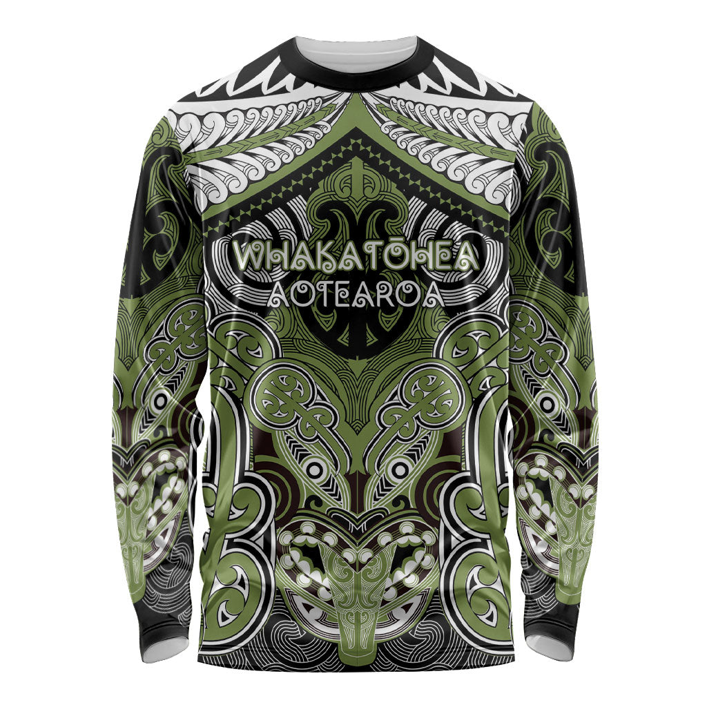 Aotearoa Iwi Whakatohea Personalised Long Sleeve Shirt Maori Kowhaiwhai Pattern