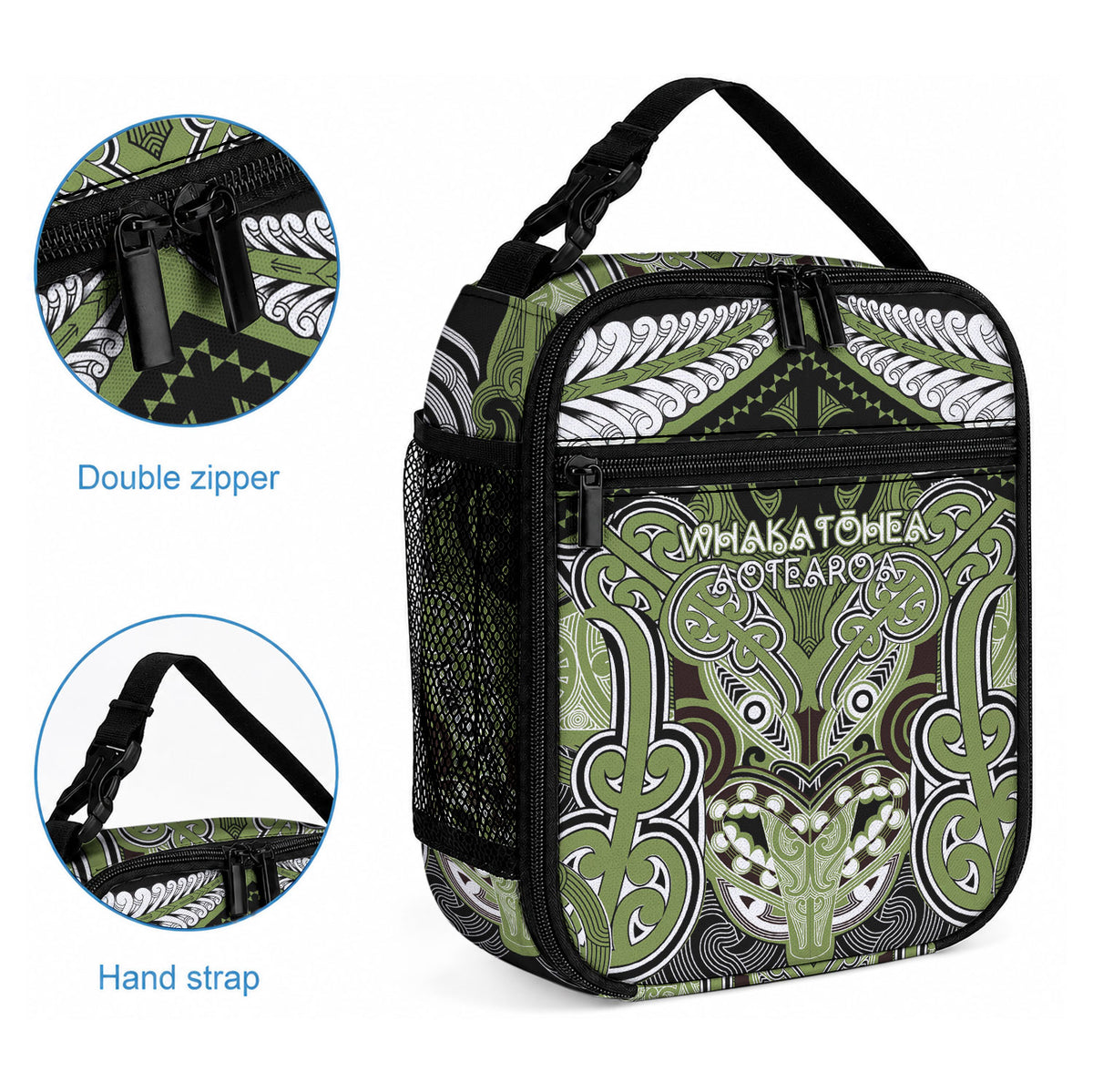 Aotearoa Iwi Whakatohea Lunch Bag Maori Kowhaiwhai Pattern