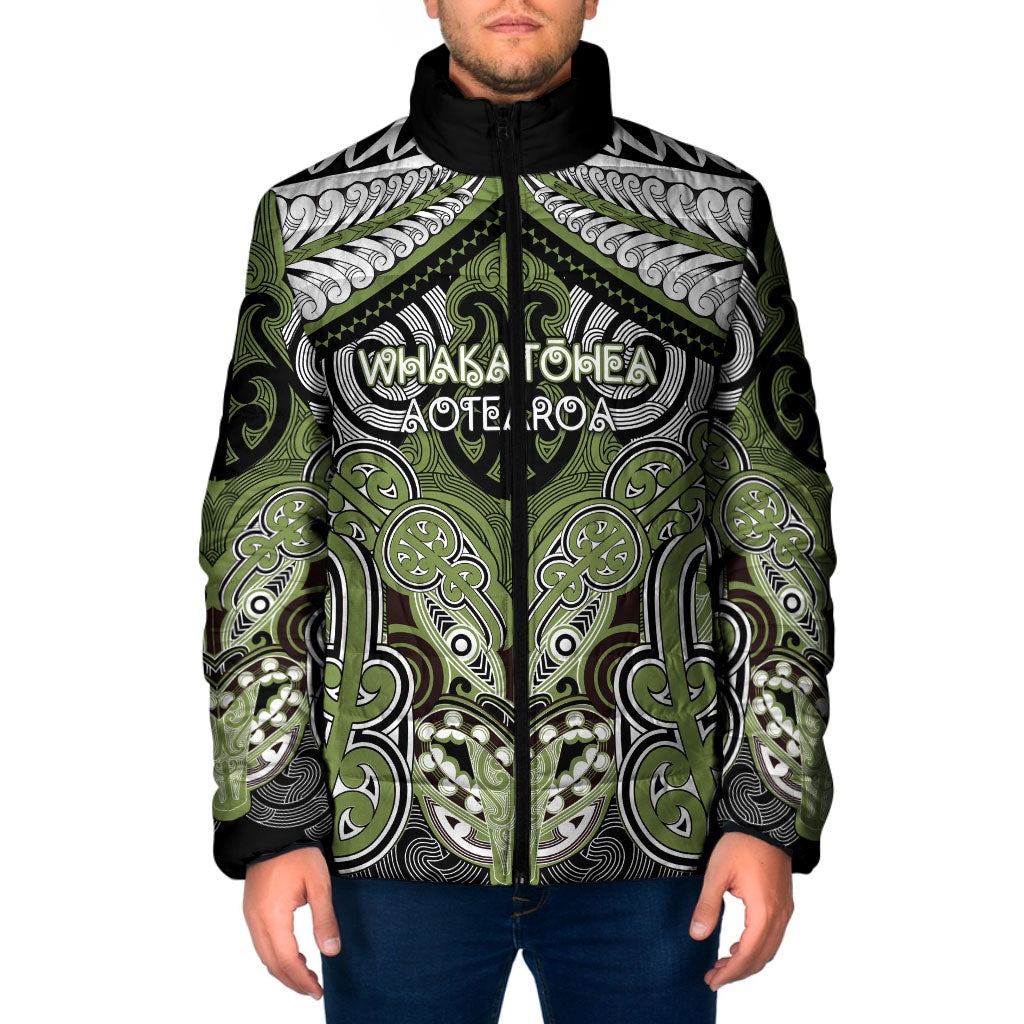 Aotearoa Iwi Whakatohea Personalised Padded Jacket Maori Kowhaiwhai Pattern