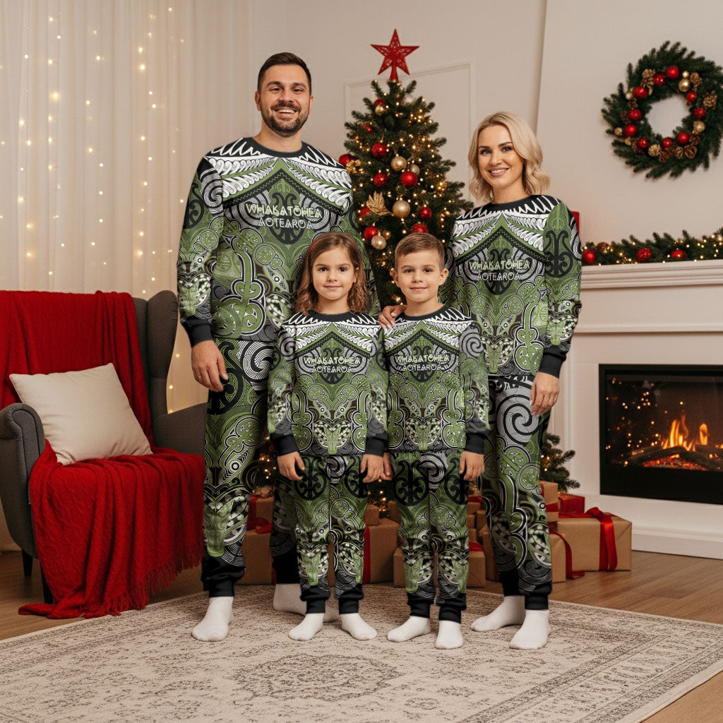 Aotearoa Iwi Whakatohea Personalised Christmas Pajama Set Maori Kowhaiwhai Pattern