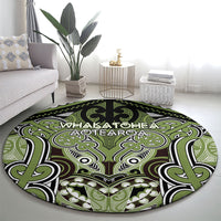 Aotearoa Iwi Whakatohea Round Carpet Maori Kowhaiwhai Pattern